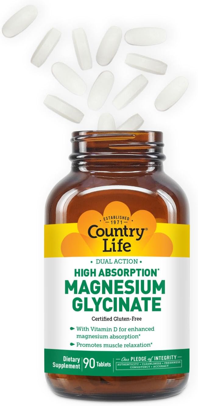 Country Life High Absorption Dual Action Magnesium Glycinate 90 Tablets