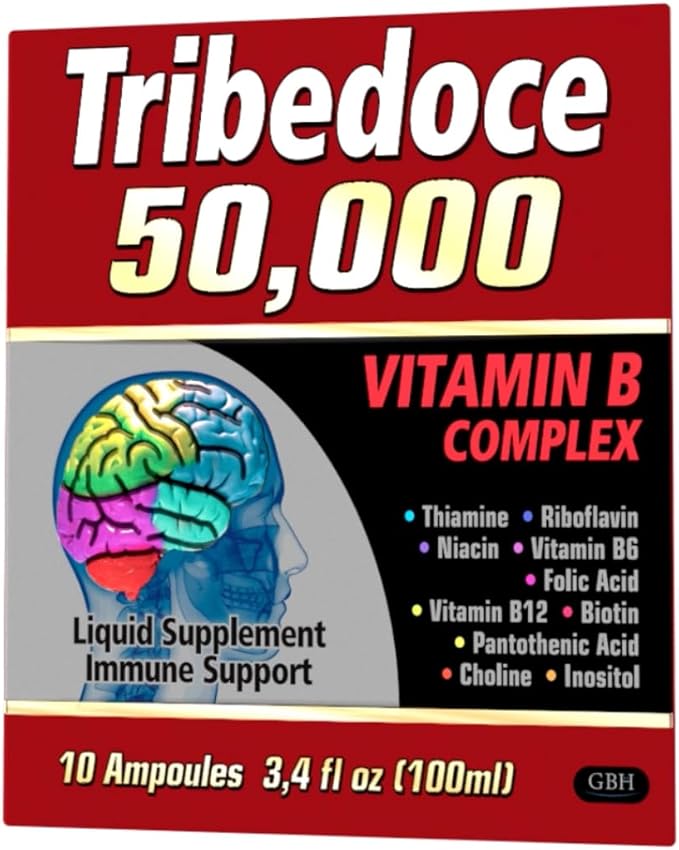 50000 - Vitamin B Complex Liquid Supplement Immune Support Non-GMO 10 Ampoules (3.4 fl oz / 100 ml)