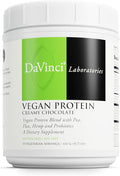 DaVinci Labs Vegan Protein - Protein Powder Supplement Supports Muscle &amp Tissue Repair* - Vegan Protein Supplement with Pea Protein &amp Flax Seed - Creamy Chocolate 15 Servings (477 g)