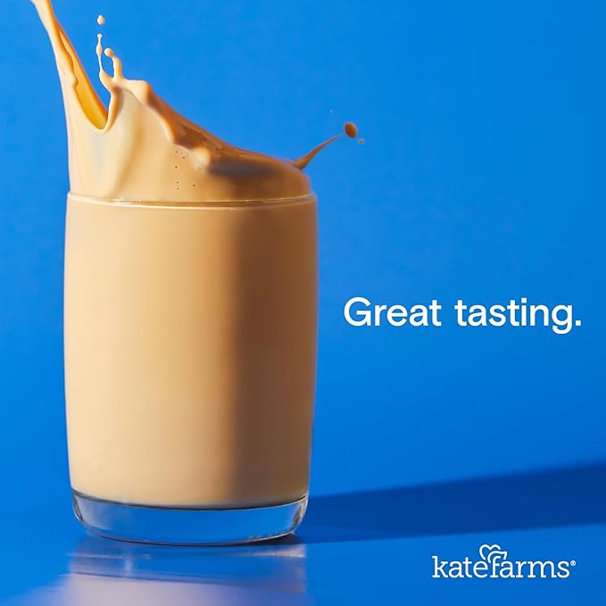 KATE FARMS Organic 1.4 High Calorie Nutrition Shake Plain 20g Protein 27 Vitamins and Minerals Meal Replacement Protein Shake. 11 oz (12 Pack)