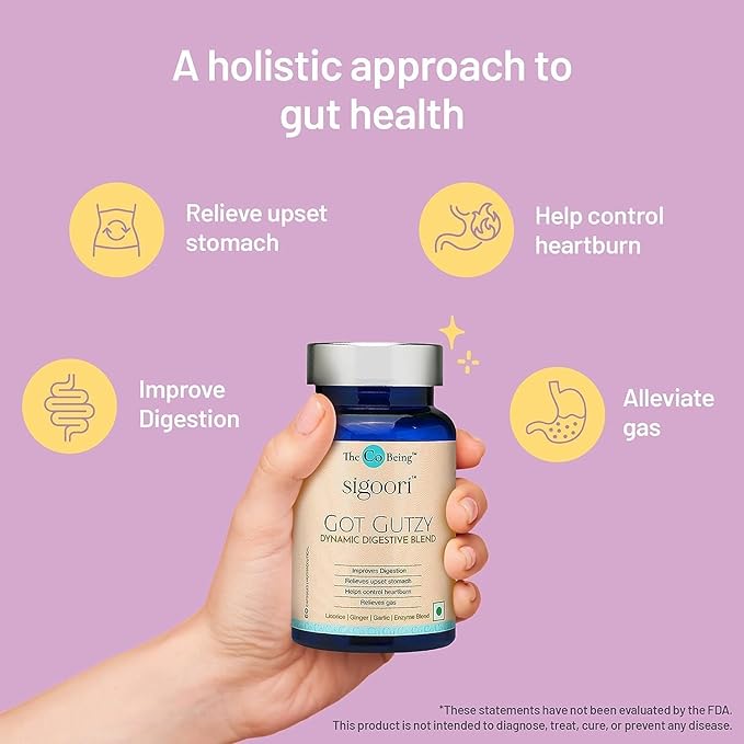 Gut Health Supplements for Men and Women Got Gutzy Contains Turmeric Ginger Licorice Aloe Vera and Digestive Enzymes for Digestive Health Acidity Constipation Nausea 60 Capsules.