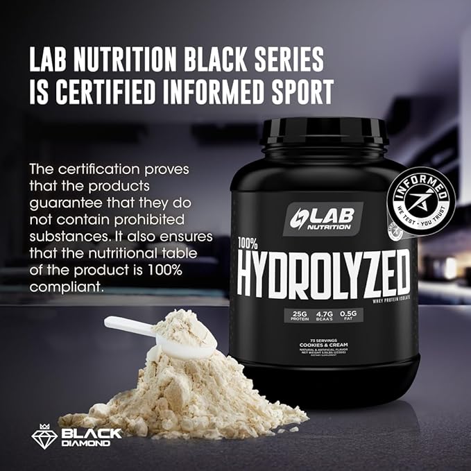 100% Hydrolyzed Whey Protein Isolate (5 Pounds Cookies and Cream Flavor) 25gr of Protein Build Muscle Lean Muscle Growth Easy Digestion Gluten Free Lactose Free Fast Absorbing.
