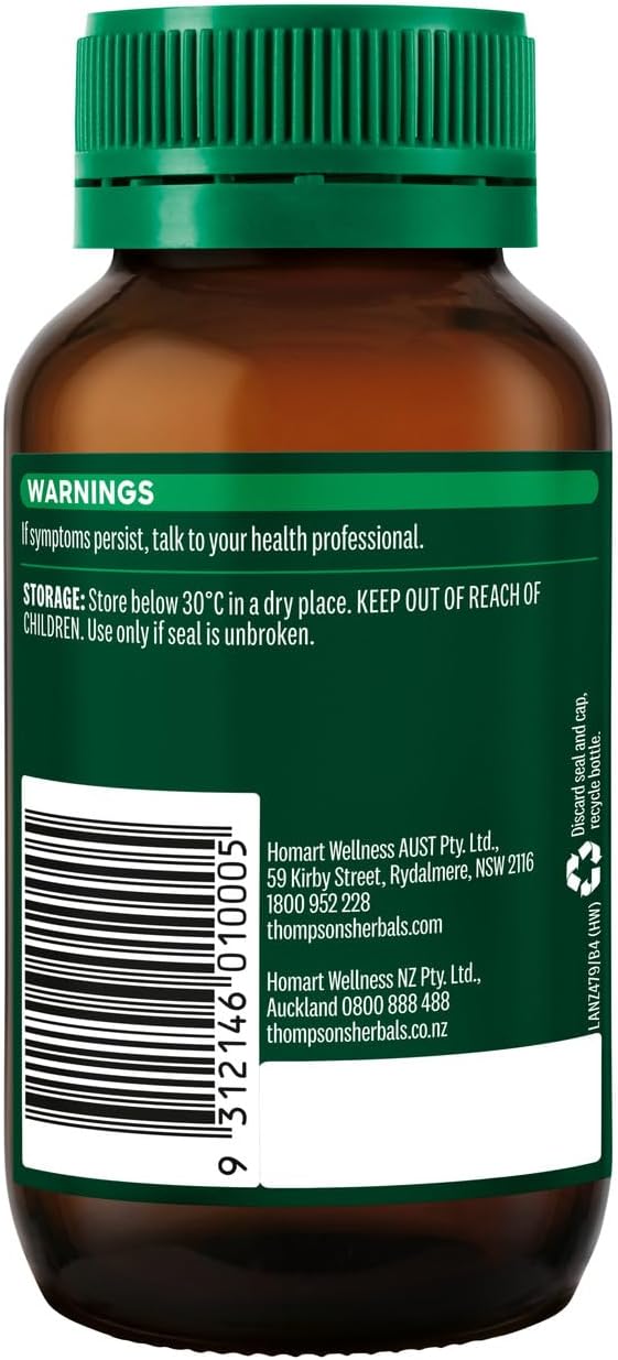 Thompsons Milk Thistle 42000 Helps Liver Function 60 Capsules