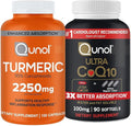 CoQ10 &amp Turmeric: Turmeric Curcumin 2250mg 150 Capsules &amp Ultra CoQ10 100mg 90 Softgels