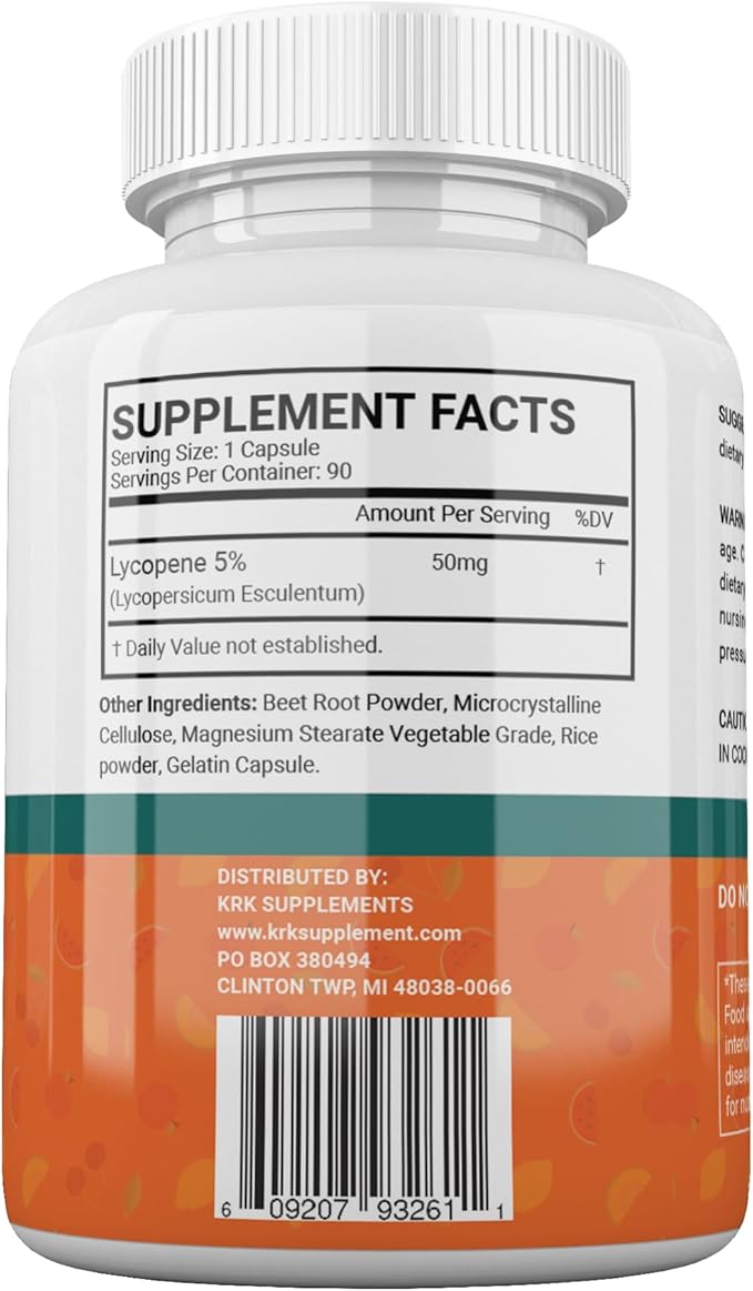 1 Bottle Lycopene 50mg 90 Capsules