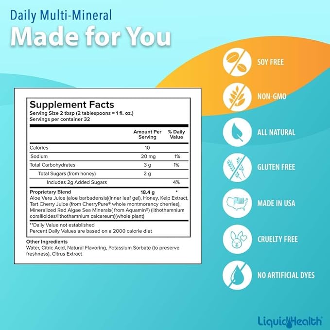 LIQUIDHEALTH Liquid Vitamin Bundle with Daily Multi Mineral Optimum Joint Liquid Glucosamine and Calcium &amp Magnesium Supplements - Vegan Non-GMO
