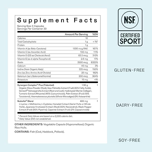 Nutrafol Women's Balance Hair Growth Supplements for Ages 45+ Clinically Proven for Visibly Thicker Hair and Scalp Coverage Dermatologist Recommended - 2 Month Supply 2 Refill Pouches