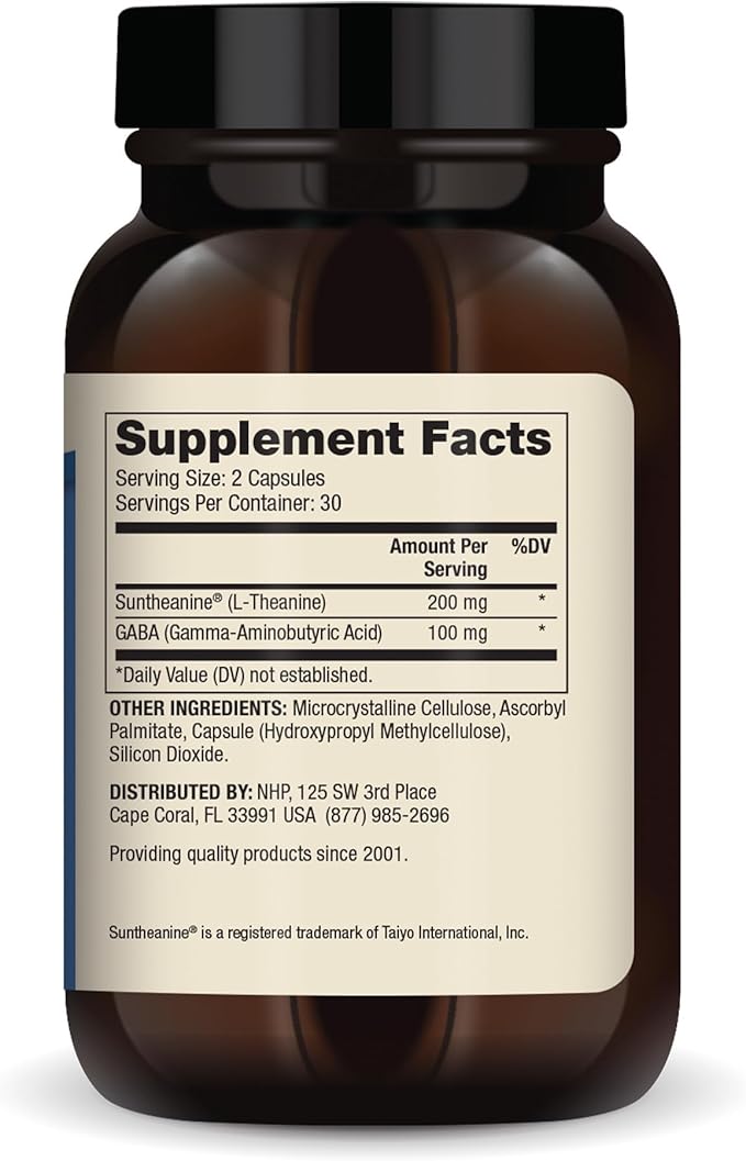 Dr. Mercola L-Theanine Plus GABA - Supports Relaxation - Focus &amp Cognitive Function - Stress Support Supplement - 200 mg L-Theanine - 100 mg GABA - 60 Capsules