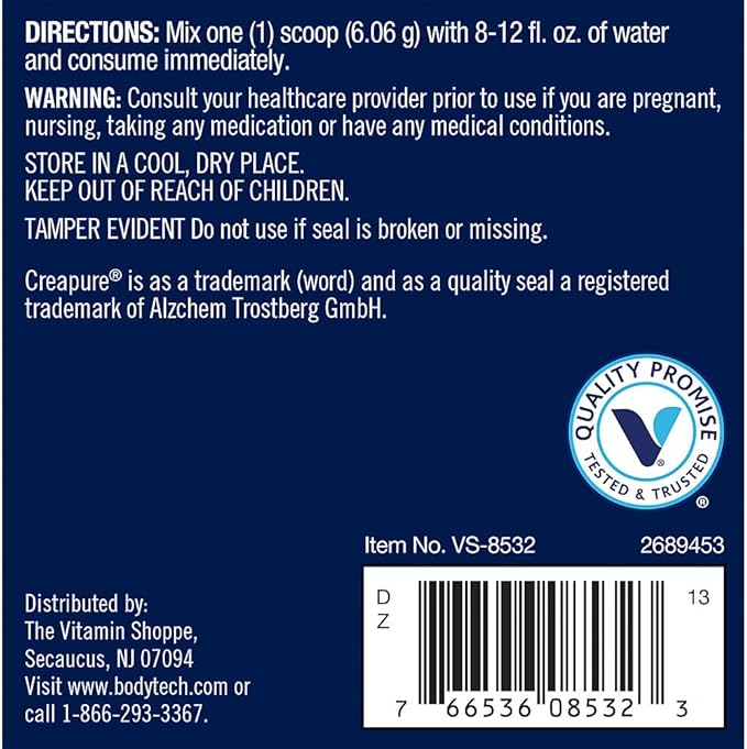 German Creatine with Creapure a for Enhanced Strength Size and Power a Blue Lemon (11.75 oz./55 Servings)