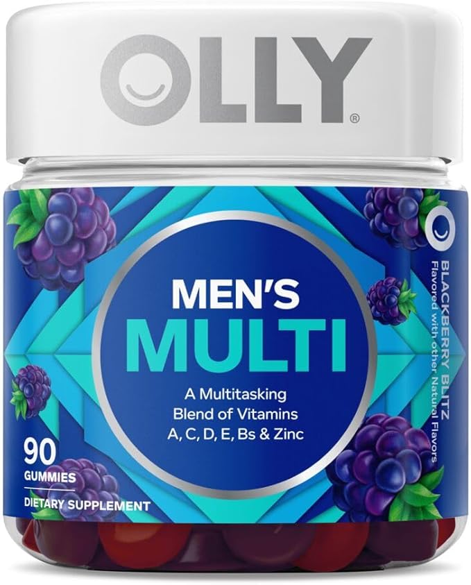 OLLY Laser Focus Gummy Ginseng Alpha GPC B Vitamins 36 Count &amp Men's Multivitamin Gummy Vitamins A C D E B Zinc 90 Count