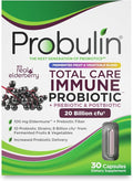 Probulin Total Care Immune = Prebiotics + Probiotics + Postbiotics + Elderberry to Support Immune &amp Gut Health - 20 Billion CFU - 10 Probiotic Strains 30 Vegan Capsules