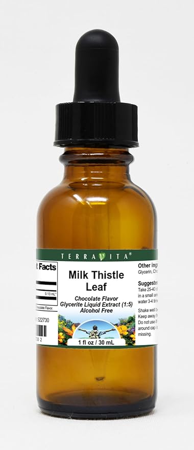 Milk Thistle Leaf Glycerite Liquid Extract (1:5) - Chocolate Flavored (1 oz ZIN: 522730) - 3 Pack
