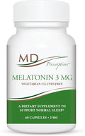 MD Prescriptives Melatonin 3mg Supplement for Men &amp Women - Promotes Deep Sleep Supports Immune Balance &amp Glutathione Production - 60 Daily Capsules