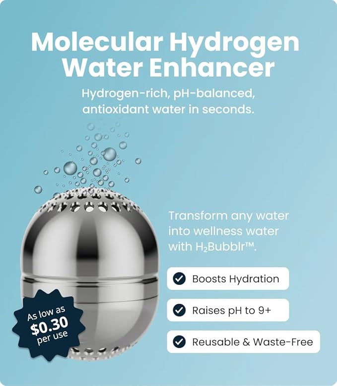 DYLN H2Bubblr Reusable Molecular Hydrogen Water Enhancer | Magnesium-Based Hydrogen Generator | Tablet Alternative | Works with Any Bottle Cup Pitcher or Container | Lasts Up to 2 Months (1 Pack)