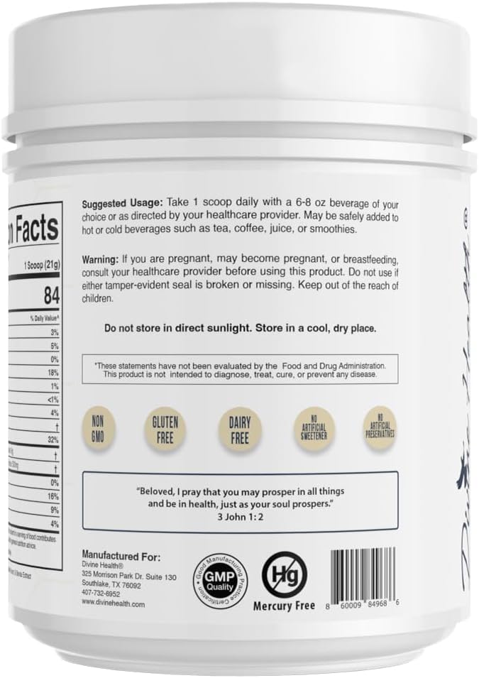 Dr. Colbert MD Hydrolyzed Collagen Powder | Chocolate Coconut Flavor | by Divine Health | Type I II III Collagen | Support Healthy Hair Skin Nails and Joints | Keto Zone | 630g | 30 Servings