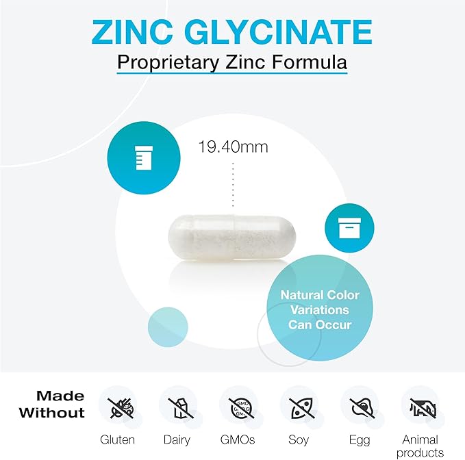 XYMOGEN Chelated Zinc Glycinate Supplement (120 Vegan Capsules)
