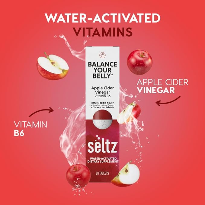 Seltz® Balance &amp Bloom Pack – Beauty + Digestive Support Effervescent Vitamins (Enhance Hair Skin &amp Nails + Balance Your Belly) with Biotin Vitamin C Silica Apple Cider Vinegar &amp B6