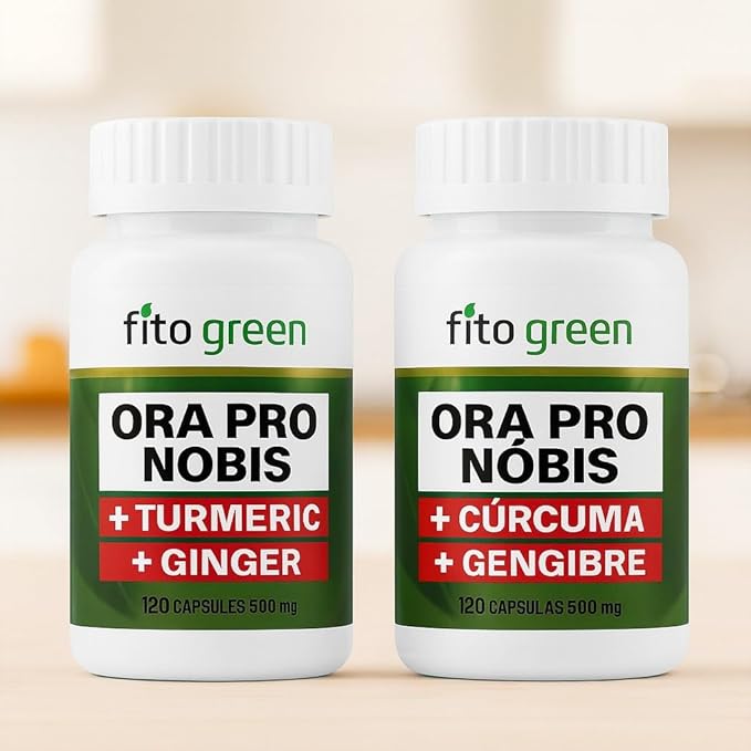Ora Pro Nobis with Turmeric and Ginger Supplement (Cúrcuma + Gengibre) – 120 Capsules 500mg Made in Brazil