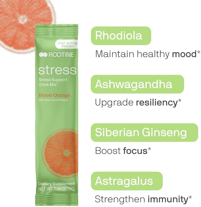 Stress Support Calm Drink Mix Supplement to Help Energy Mood &amp Balance Cortisol Levels Relaxation Natural Adaptogenic Herbal Calm Powder Mix 24 Pack