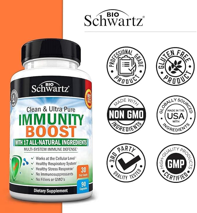 BioSchwartz Respiratory &amp Immune Lung Support Supplement with Quercetin (1 Month Supply) Plus 17 in 1 Immune Support Supplement with Antioxidants (1 Month Supply)