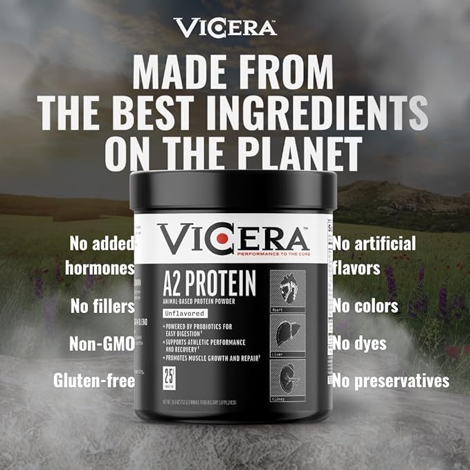 A2 Protein Powder Unflavored 25 G Protein per Serving Organic A2/A2 Whey Casein Blend with Probiotics and Celtic Sea Salt Gluten Free Workout Supplement Non GMO 20 Servings 27.4 Oz