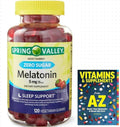 Spring Valley Melatonin Gummies Dietary Supplement 5 mg 120 Count +Better Guide Vitamins &ampSupplements