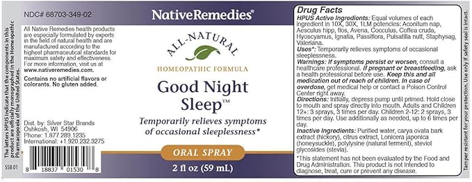 Native Remedies Good Night Sleep for Relief of Occasional Sleeplessness 2 fl. oz.