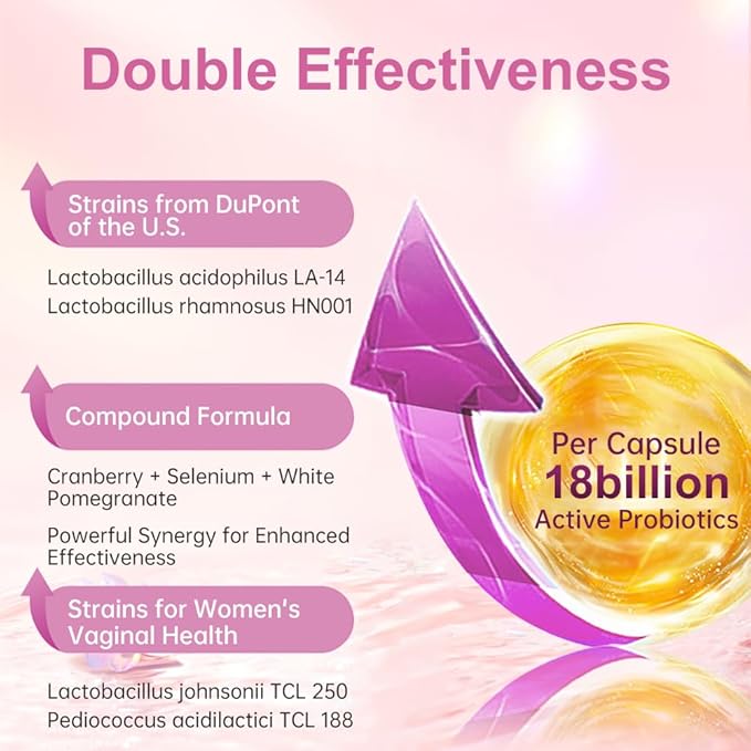 Vaginal Women Probiotic pH Balance with Prebiotics &amp Lactobacillus Probiotic Blend - Women's Vaginal Health Supplement - Promote Healthy Vaginal Odor &amp Vaginal Flora 30 Capsules
