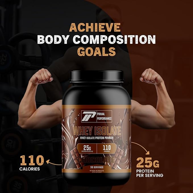 Whey Protein Isolate Powder – 25 g Lean Protein – Low Carb Keto-Friendly Chocolate – Fast Absorption with Digestive Enzymes – 30 Servings