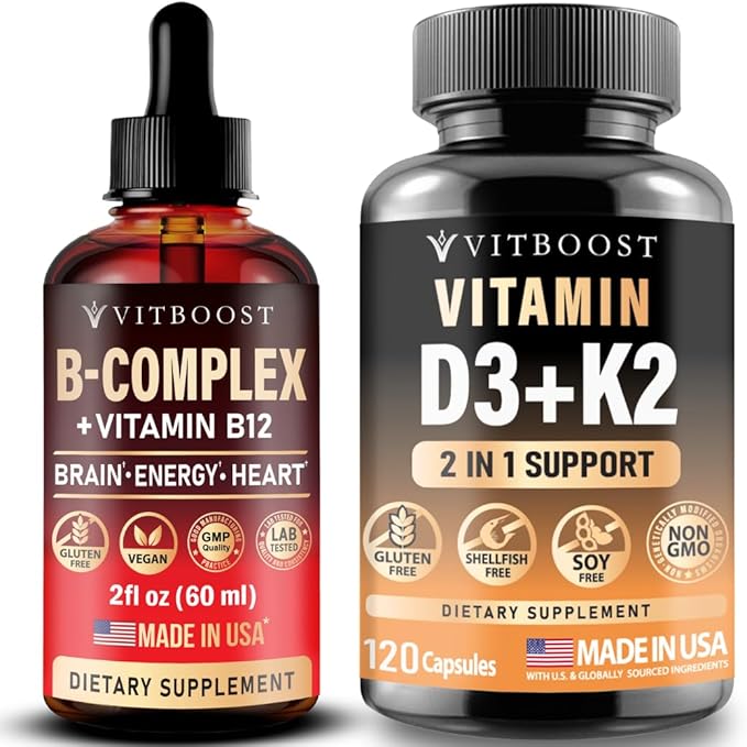 Vegan Vitamin B12 with B Complex 20000 mcg with Vitamin D3 K2 Complex