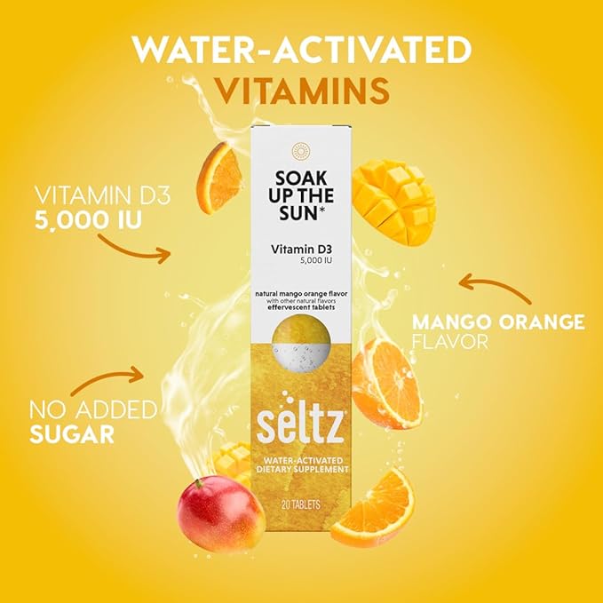 Seltz® D-fense &amp D-Light Pack - Vitamin D + Immune Support Effervescent Vitamins (Soak up The Sun + Support Your Immune Function) with Vitamin D3 (5000 IU) Elderberry Vitamin C and Zinc