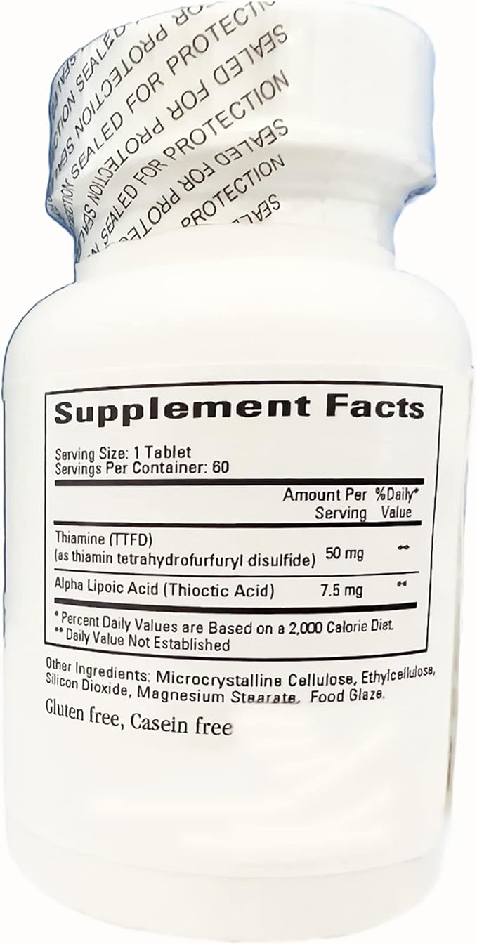 Cardiovascular Research Lipothiamine B Supplement 120 Tablets - Vitamin B1 Now with Alpha Lipoic Acid - 2 X 60 Count