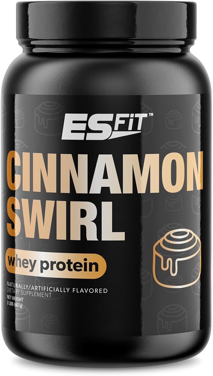 Whey Protein Powder - Post Workout Whey Protein Isolate for Muscle Recovery Non-GMO Superior Taste BCAAs Tested and Certified Cinnamon Swirl 2 Pounds