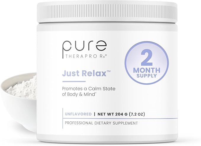 Pure Therapro Rx Just Relax Unflavored - 60 Servings | Supports Relaxed Mood &amp Healthy Blood Pressure | Myo-inositol Di-Magnesium Malate GABA Taurine &amp L-Theanine
