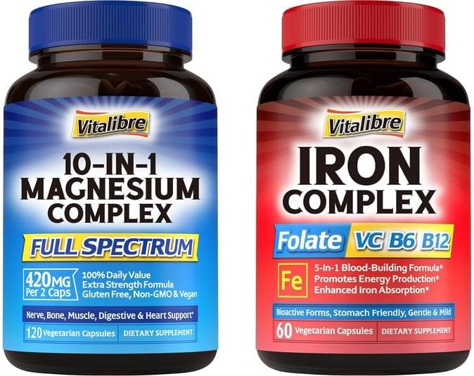 5-in-1 Iron Supplement &amp 10-in-1 Magnesium Complex