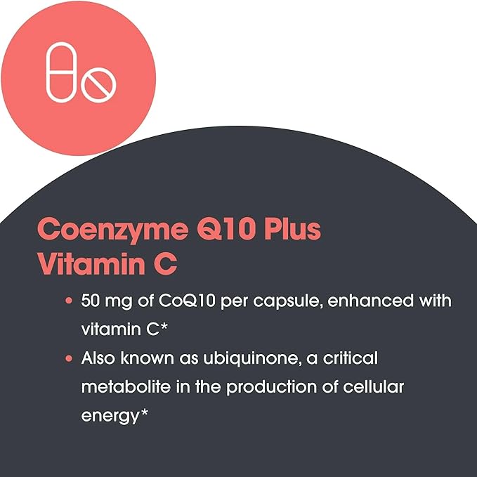 NutriCology Coenzyme Q10 - Delivers 50 mg CoQ10 with Vitamin C - Supports Cellular Energy Production Antioxidant Activity &amp Heart Wellness - 37 Servings - 75 Vegetarian Capsules