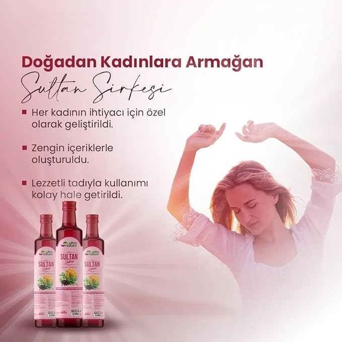 Ultra Natura Sultan Herbal Detox Vinegar – 16.9 fl oz (500ml) – Grape &amp Sumac Base with Herbal Blend – Natural Support for Digestion Detox &amp Metabolism – Made in Turkish PACK OF 4
