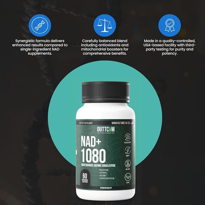 NAD+ Supplement w/Resveratrol B12 Phosphatidylcholine &amp Bioperine – 900mg NAD+ Capsule 60 Vegan Non-GMO Gluten-Free Capsules – Cellular Energy Bioavailability Liposomal Pack of 3