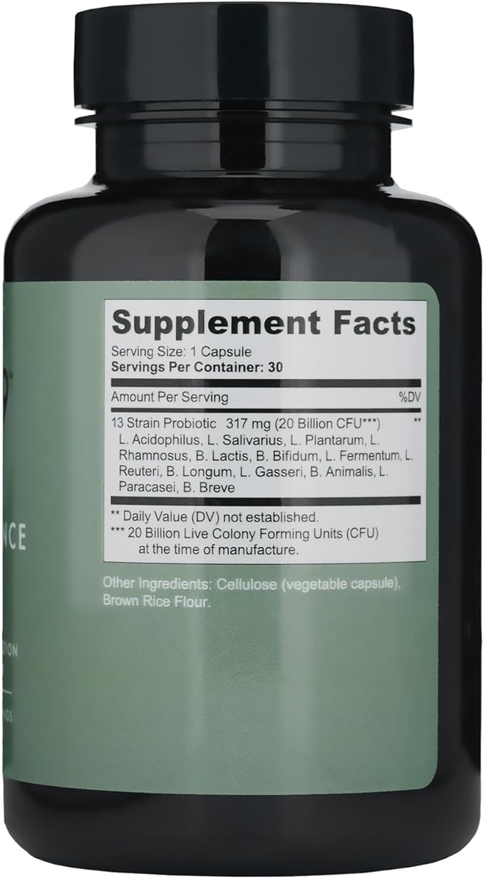 Cloud9 Biome Balance – 13-Strain Probiotic for Gut Mood &amp Immune Support – 20 Billion CFU – Vegan Dairy-Free Shelf-Stable – Made in USA- 30 Capsules