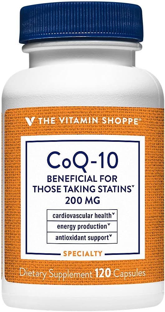 The Vitamin Shoppe CoQ-10 200mg Beneficial for Those Taking (120 Capsules)