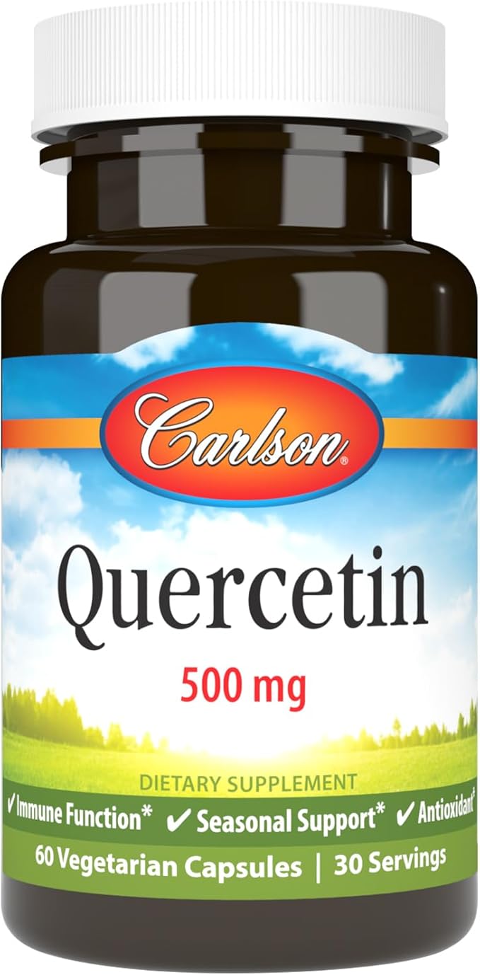 Carlson - Quercetin 500 mg Seasonal Support Skin Health Optimal Wellness 60 Vegetarian Capsules
