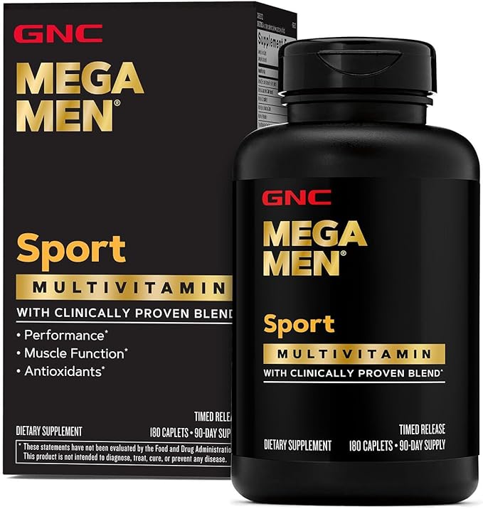 GNC Mega Men Sport Multivitamin | Performance Muscle Function and General Health | 180 Count