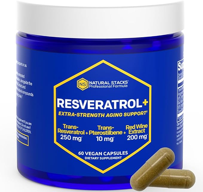NATURAL STACKS Acetylcholine Brain Food + Resveratrol Supplement Bundle - Supports Cognitive Function &amp Brain Aging* - 120 Total Capsules