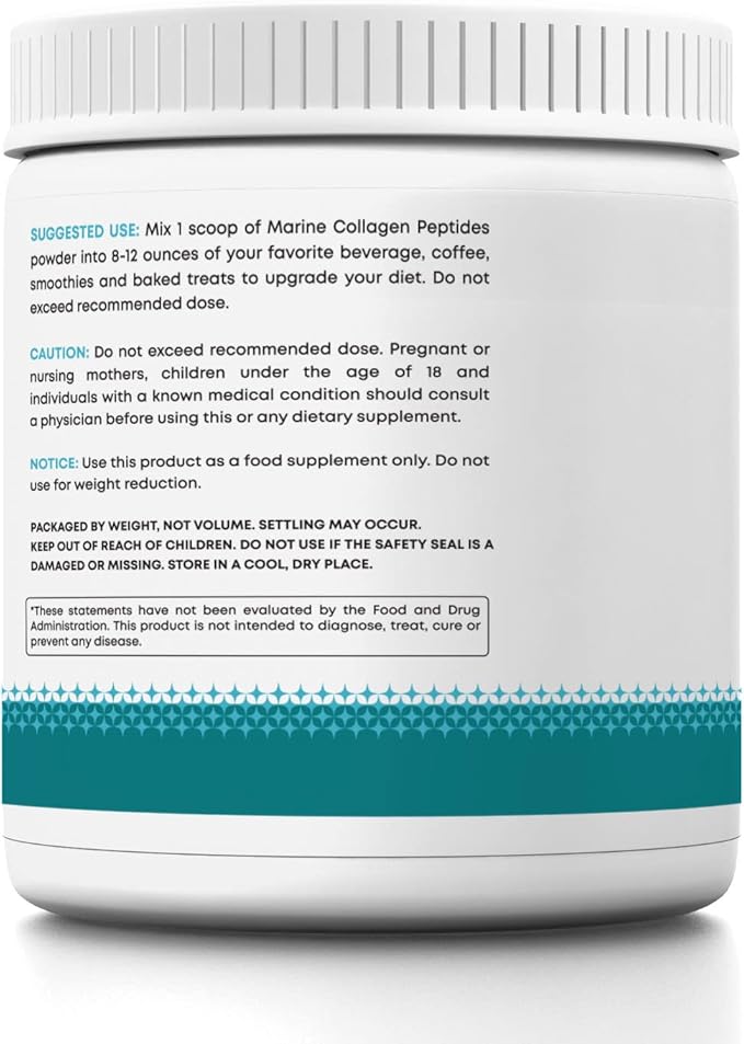 Ancient Bliss Wild-Caught Marine Fish Collagen Peptides Powder Flavorless Collagen Protein Supplement with Type 1 Non-GMO Gluten-Free Amino Acid Supplement for Skin Hair and Nails 15.87 Oz