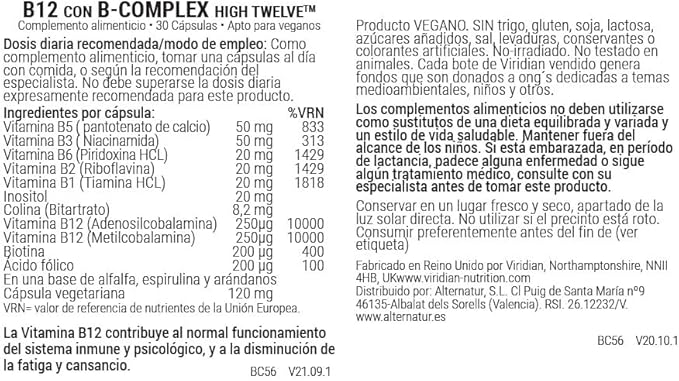Viridian High Twelve B-Complex B12