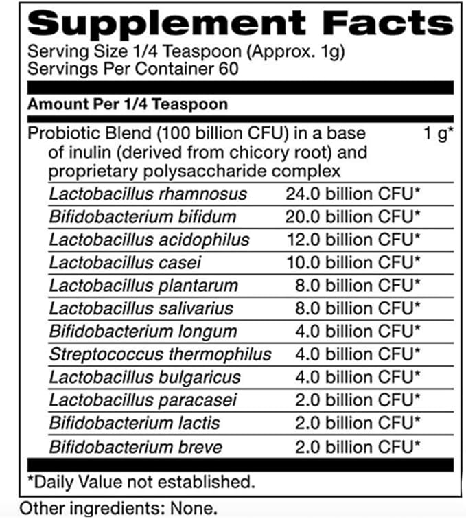 Klaire Labs SFI Health Ther-Biotic Complete Probiotic Powder - 100 Billion CFU - Men's and Women's Probiotics for Digestive Health &amp Immune Support - Dairy-Free Hypoallergenic (64g 2 Pack)