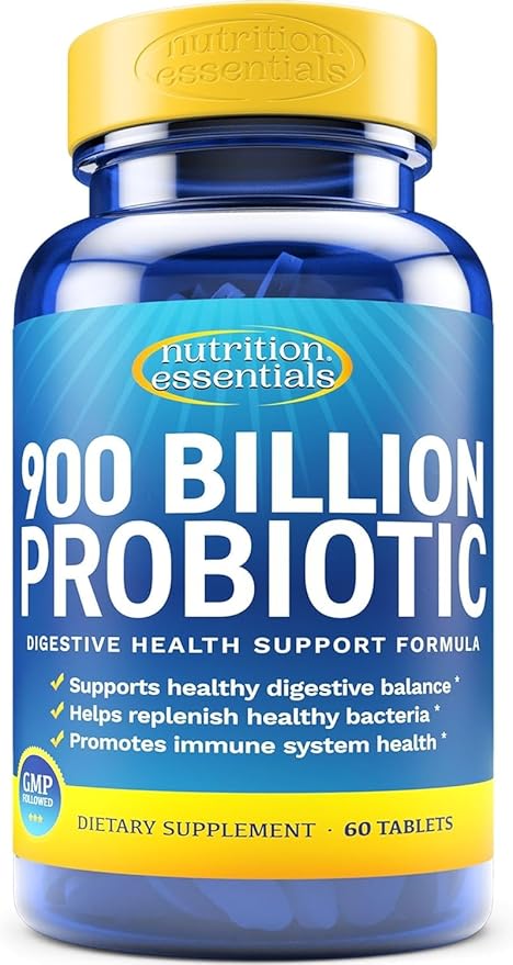 Nutrition Essentials Probiotics for Women and Men - with Lactase Enzyme and Prebiotic Fiber for Digestive Health - 7 Count of 60 Tablets