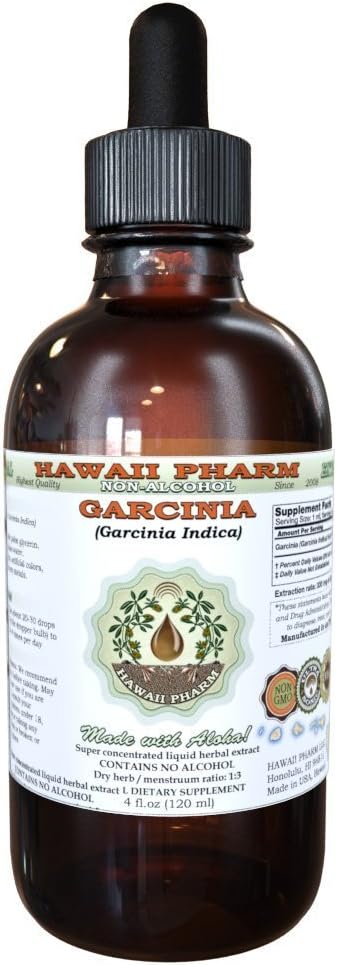Hawaii Pharm Garcinia Alcohol-Free Liquid Extract Professional Grade Small Batch Garcinia Indica Dried Fruit Glycerite 2 oz