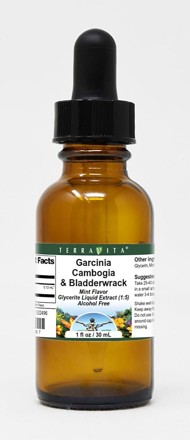 Garcinia Cambogia &amp Bladderwrack Glycerite Liquid Extract (1:5) - Mint Flavored (1 oz ZIN: 522496) - 3 Pack