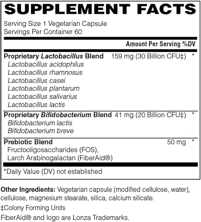 Holly Hill Health Foods Men's 50 Billion Probiotic Formula 60 Vegetarian Capsules